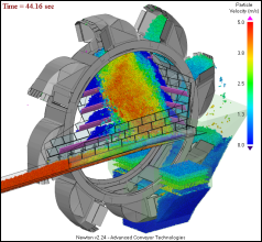 Newton can simulate and analyze bucket elevators